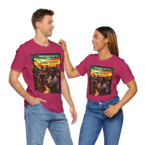 Juneteenth Celebration Tee, Unisex Jersey T-Shirt, Short Sleeve Graphic Tee, Black History Month Shirt, Family Reunion Apparel, Gift [...]"Juneteenth: Freedom Forever, Legacy Unbreakable." - Image 137