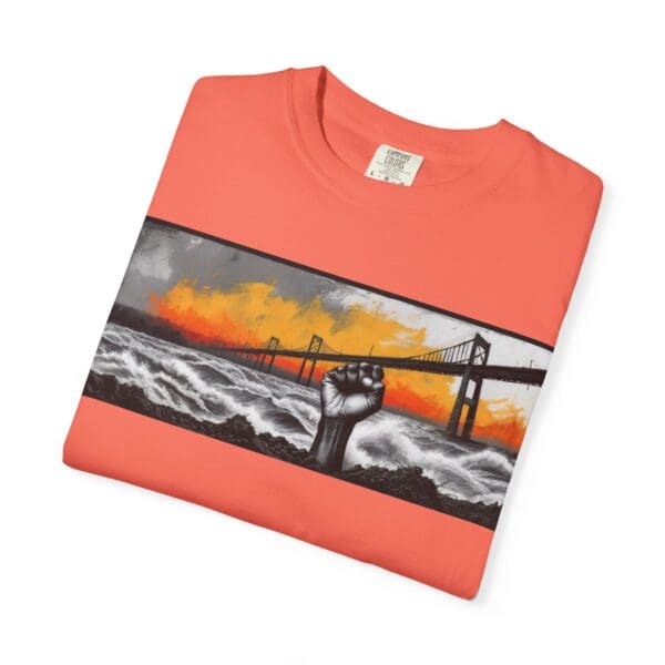 Empowerment Garment-Dyed Unisex T-Shirt - Bold Fist Design Defiant in the Storm, Rising in Strength - Image 12