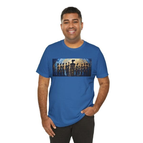 Artistic Unisex Jersey Tee - Colorful Silhouette Design - Image 91