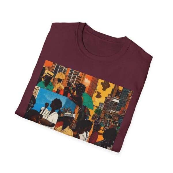 Cultural Vibes Unisex Softstyle T-Shirt - Art Inspired Design The Pulse of the City, The Strength of the Diaspora - Image 44