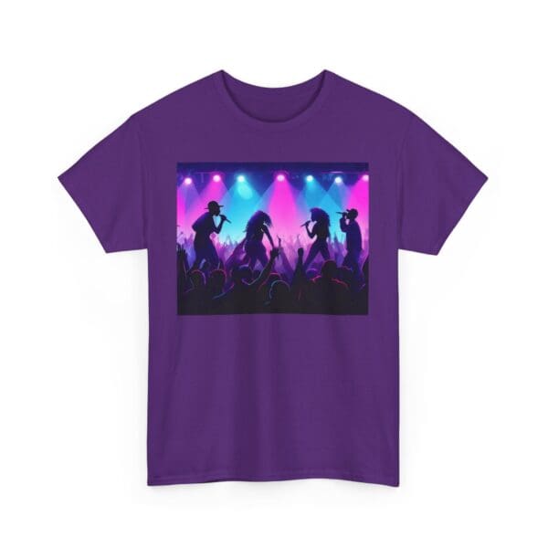 Unisex Heavy Cotton Tee - Vibrant Concert Silhouette Design - Image 102