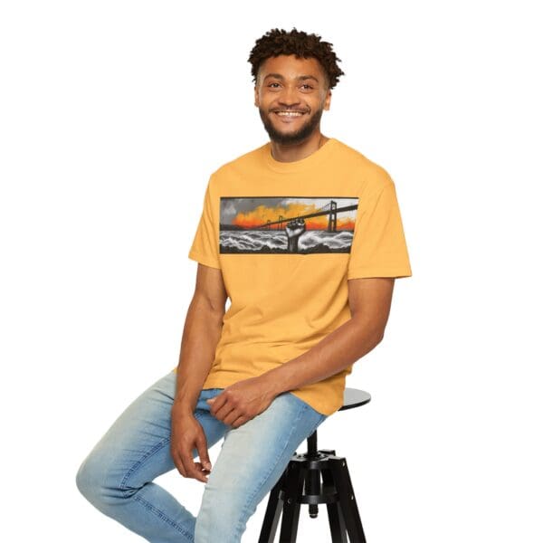 Empowerment Garment-Dyed Unisex T-Shirt - Bold Fist Design Defiant in the Storm, Rising in Strength - Image 27