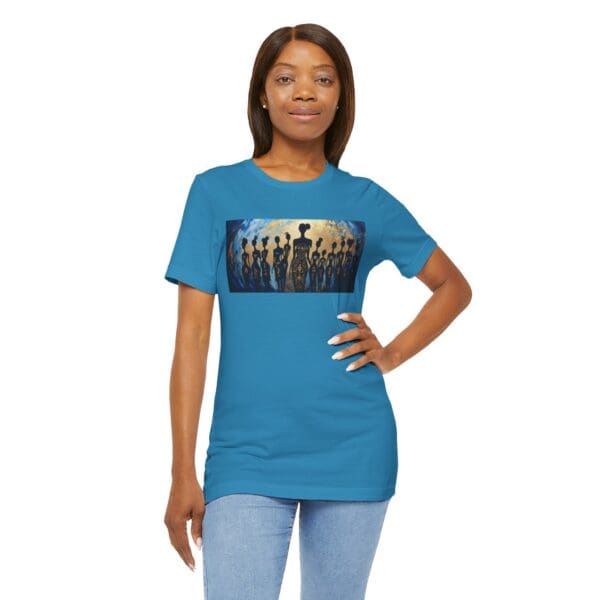 Artistic Unisex Jersey Tee - Colorful Silhouette Design - Image 81