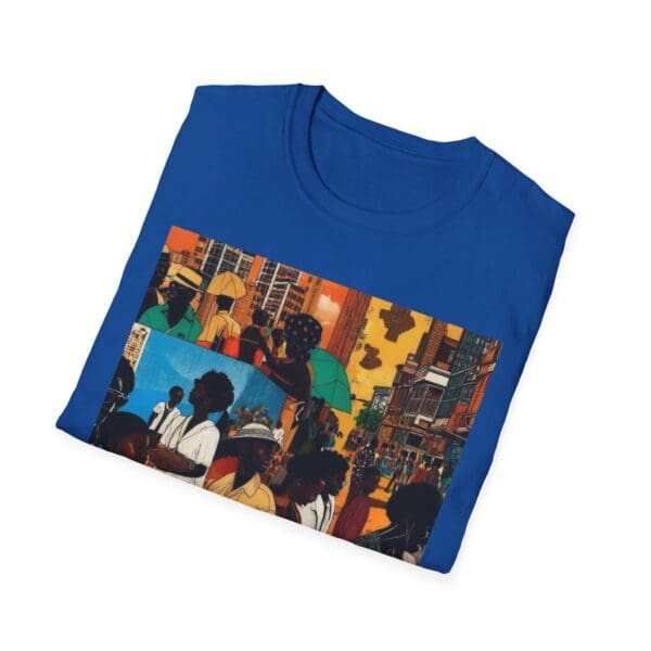 Cultural Vibes Unisex Softstyle T-Shirt - Art Inspired Design The Pulse of the City, The Strength of the Diaspora - Image 76