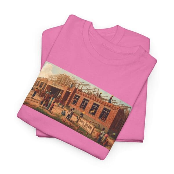 Artistic Unisex Heavy Cotton Tee - Vintage Scene Print "Where Walls Hold Wisdom and Dreams Take Flight." - Image 114