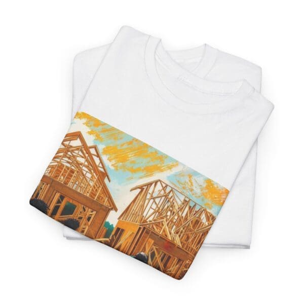 Inspirational Construction Worker Tee - Unisex Heavy Cotton Shirt Raising Walls, Uplifting Communities."  "Built by Us, Built for Us." - Image 5
