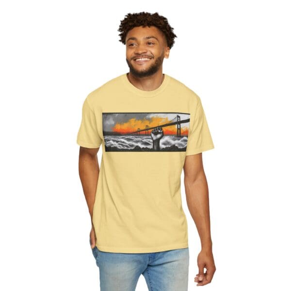 Empowerment Garment-Dyed Unisex T-Shirt - Bold Fist Design Defiant in the Storm, Rising in Strength - Image 55