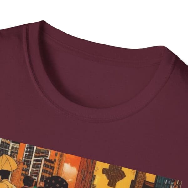 Cultural Vibes Unisex Softstyle T-Shirt - Art Inspired Design The Pulse of the City, The Strength of the Diaspora - Image 43