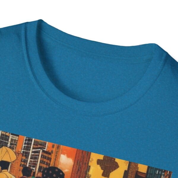 Cultural Vibes Unisex Softstyle T-Shirt - Art Inspired Design The Pulse of the City, The Strength of the Diaspora - Image 67