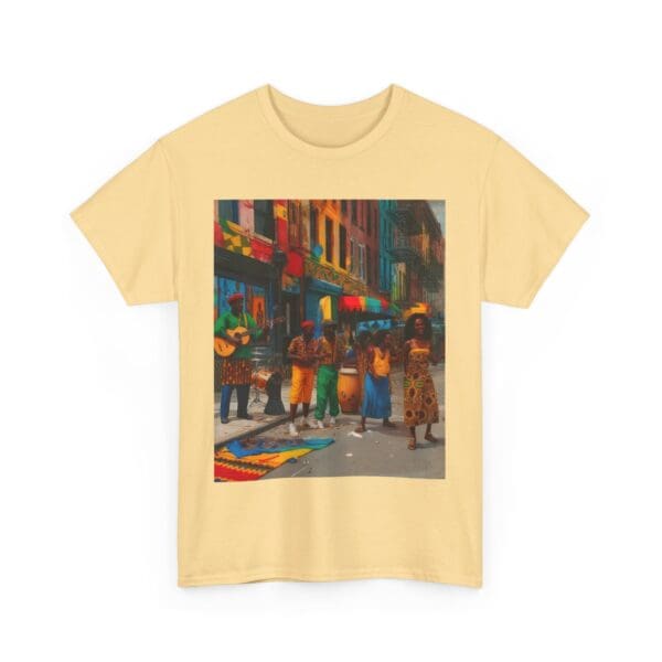Vibrant Street Art Unisex Heavy Cotton Tee "Strings, Drums, and Stories in Motion. - Image 22