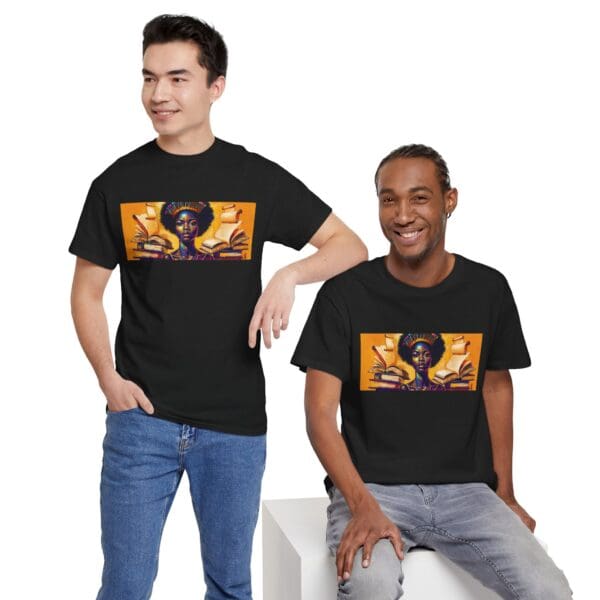 Artistic Unisex Heavy Cotton Tee - Unique Graphic Design  "Afro-Centric. Knowledge-Driven. - Image 22