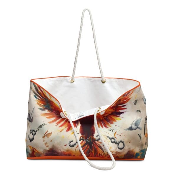 Phoenix Art Weekender Bag - Vibrant Travel Tote for Adventure Lovers"Break Free. Rise Fierce. - Image 3