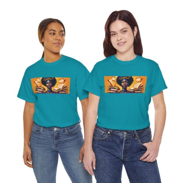 Artistic Unisex Heavy Cotton Tee - Unique Graphic Design  "Afro-Centric. Knowledge-Driven. - Image 79