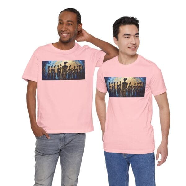 Artistic Unisex Jersey Tee - Colorful Silhouette Design - Image 115