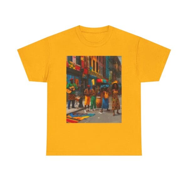 Vibrant Street Art Unisex Heavy Cotton Tee "Strings, Drums, and Stories in Motion. - Image 29