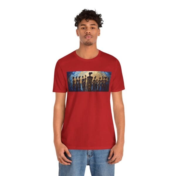 Artistic Unisex Jersey Tee - Colorful Silhouette Design - Image 122