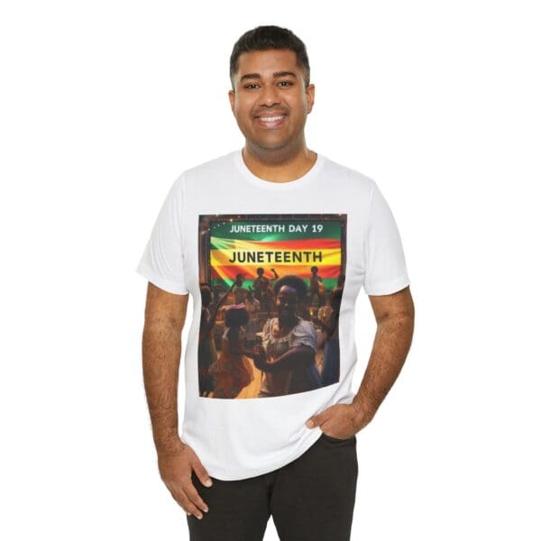 Juneteenth Celebration Tee, Unisex Jersey T-Shirt, Short Sleeve Graphic Tee, Black History Month Shirt, Family Reunion Apparel, Gift [...]"Juneteenth: Freedom Forever, Legacy Unbreakable." - Image 6