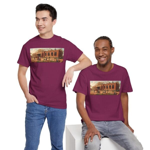 Artistic Unisex Heavy Cotton Tee - Vintage Scene Print "Where Walls Hold Wisdom and Dreams Take Flight." - Image 133