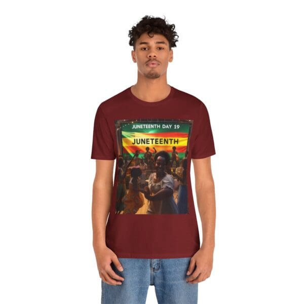 Juneteenth Celebration Tee, Unisex Jersey T-Shirt, Short Sleeve Graphic Tee, Black History Month Shirt, Family Reunion Apparel, Gift [...]"Juneteenth: Freedom Forever, Legacy Unbreakable." - Image 145