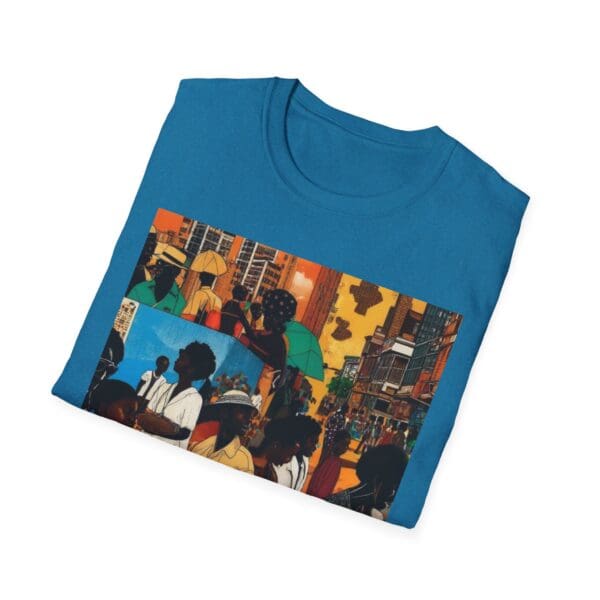Cultural Vibes Unisex Softstyle T-Shirt - Art Inspired Design The Pulse of the City, The Strength of the Diaspora - Image 68