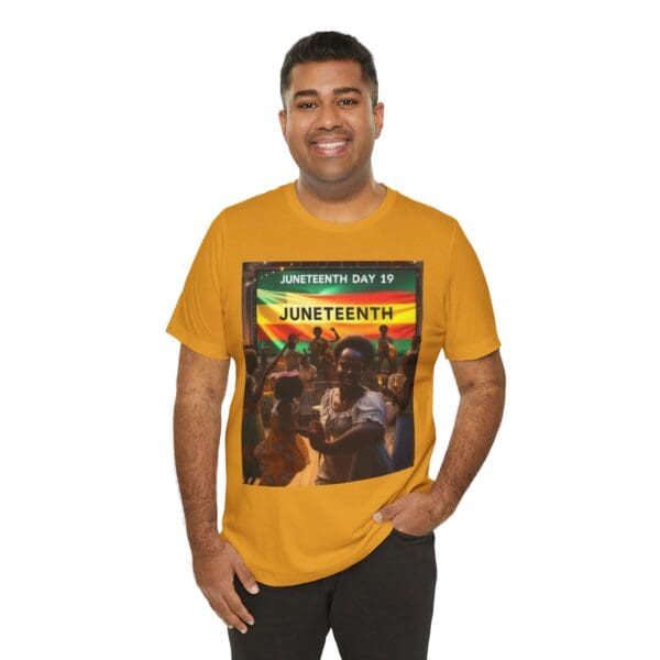 Juneteenth Celebration Tee, Unisex Jersey T-Shirt, Short Sleeve Graphic Tee, Black History Month Shirt, Family Reunion Apparel, Gift [...]"Juneteenth: Freedom Forever, Legacy Unbreakable." - Image 32