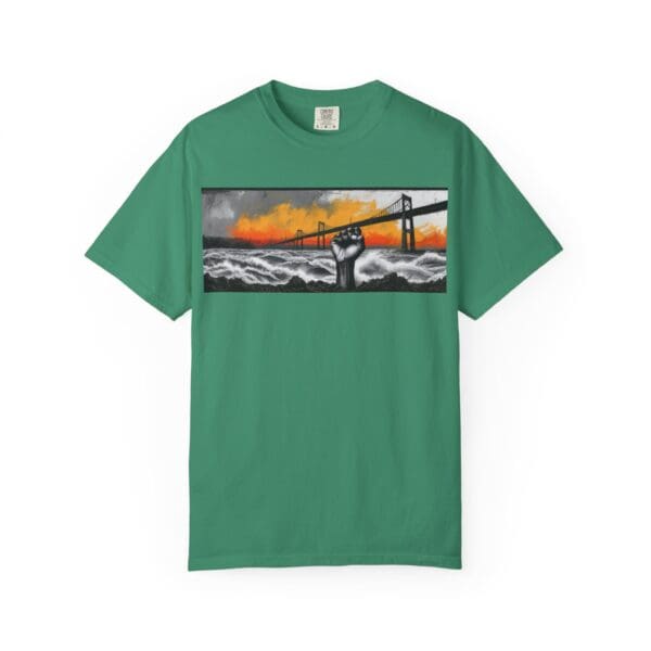 Empowerment Garment-Dyed Unisex T-Shirt - Bold Fist Design Defiant in the Storm, Rising in Strength - Image 79