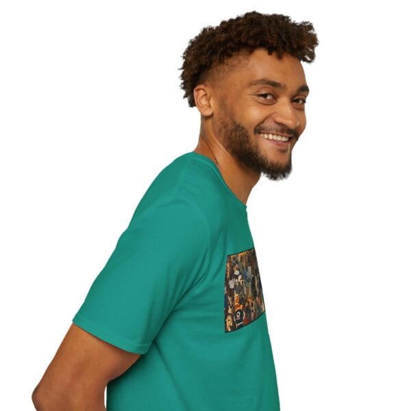 Artistic Unisex Softstyle T-Shirt - Vibrant Community Design "Wear the Movement. Live the Story." - Image 61