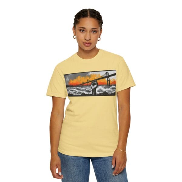 Empowerment Garment-Dyed Unisex T-Shirt - Bold Fist Design Defiant in the Storm, Rising in Strength - Image 51