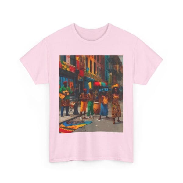 Vibrant Street Art Unisex Heavy Cotton Tee "Strings, Drums, and Stories in Motion. - Image 91