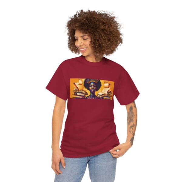 Artistic Unisex Heavy Cotton Tee - Unique Graphic Design  "Afro-Centric. Knowledge-Driven. - Image 127