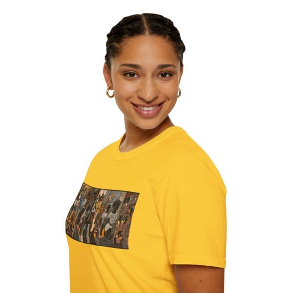 Artistic Unisex Softstyle T-Shirt - Vibrant Community Design "Wear the Movement. Live the Story." - Image 35