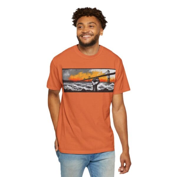 Empowerment Garment-Dyed Unisex T-Shirt - Bold Fist Design Defiant in the Storm, Rising in Strength - Image 45
