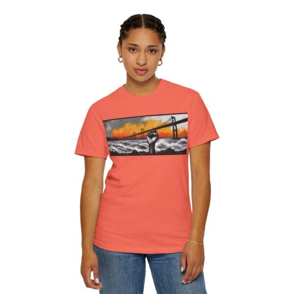 Empowerment Garment-Dyed Unisex T-Shirt - Bold Fist Design Defiant in the Storm, Rising in Strength - Image 13