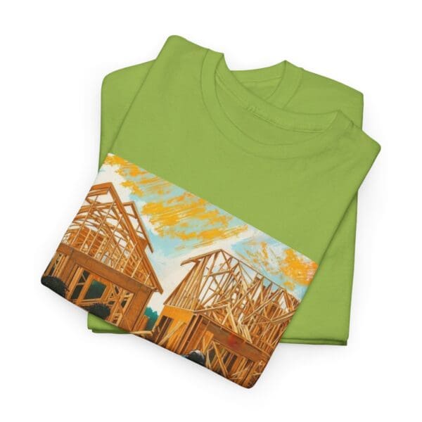 Inspirational Construction Worker Tee - Unisex Heavy Cotton Shirt Raising Walls, Uplifting Communities."  "Built by Us, Built for Us." - Image 58