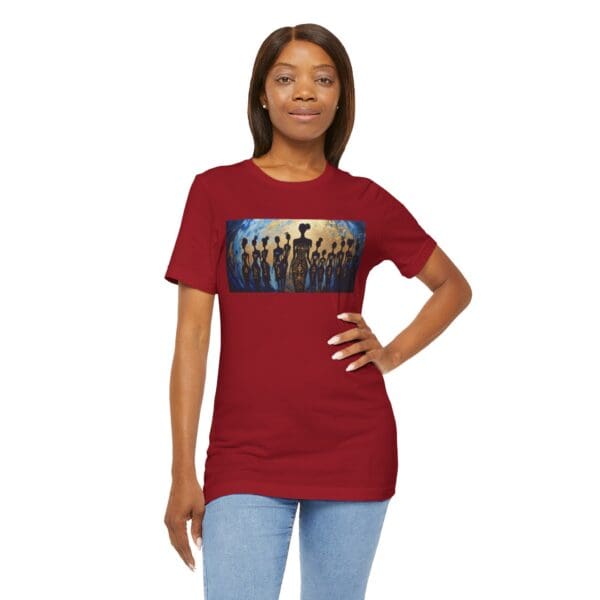 Artistic Unisex Jersey Tee - Colorful Silhouette Design - Image 133