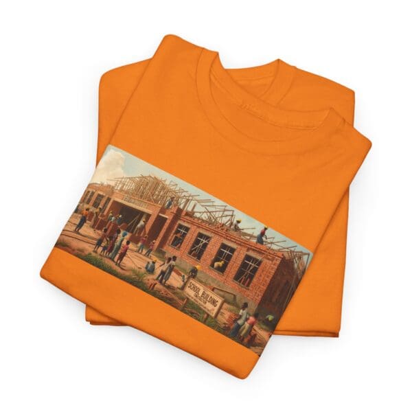 Artistic Unisex Heavy Cotton Tee - Vintage Scene Print "Where Walls Hold Wisdom and Dreams Take Flight." - Image 47