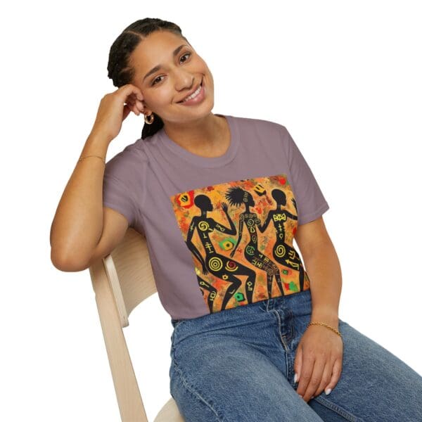 Artistic Dance Unisex Softstyle T-Shirt - Vibrant Culture Print "Symbols of the Past. Strength for the Future." - Image 101