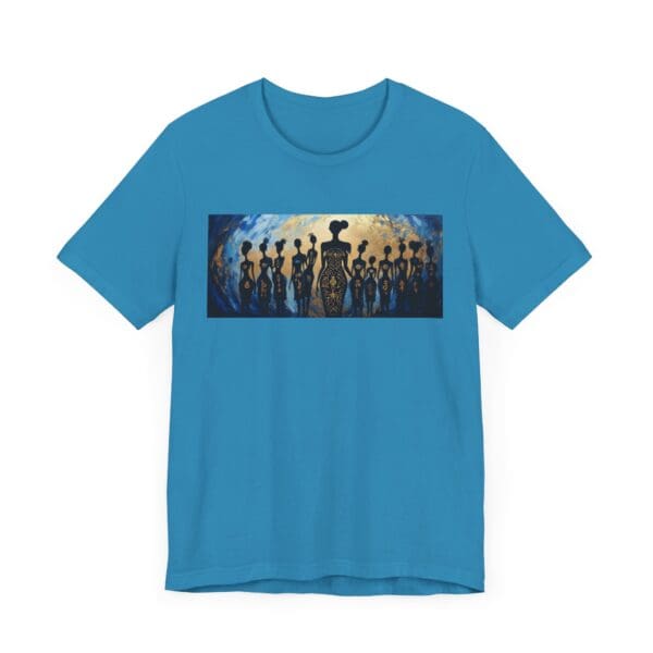 Artistic Unisex Jersey Tee - Colorful Silhouette Design - Image 76