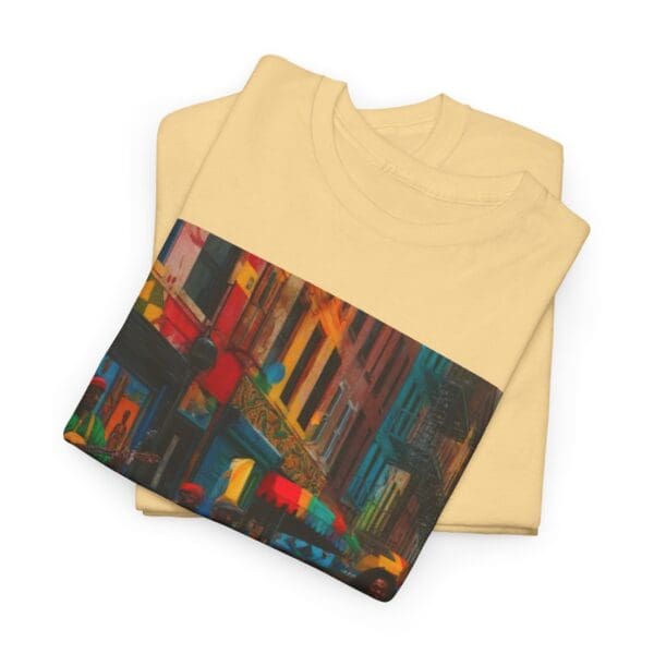 Vibrant Street Art Unisex Heavy Cotton Tee "Strings, Drums, and Stories in Motion. - Image 24