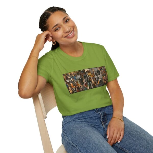 Artistic Unisex Softstyle T-Shirt - Vibrant Community Design "Wear the Movement. Live the Story." - Image 44