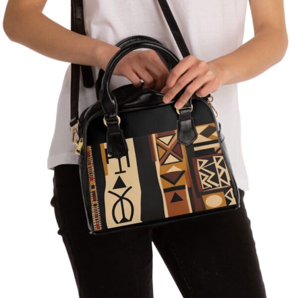 Chic Shoulder Handbag with Unique Tribal Design - Image 4