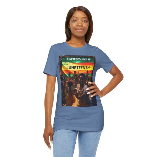 Juneteenth Celebration Tee, Unisex Jersey T-Shirt, Short Sleeve Graphic Tee, Black History Month Shirt, Family Reunion Apparel, Gift [...]"Juneteenth: Freedom Forever, Legacy Unbreakable." - Image 84