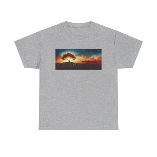 Nature-Inspired Unisex Heavy Cotton Tee with Tree Design "Guided by Resilience. United by Purpose."  "Where Roots R - Image 30