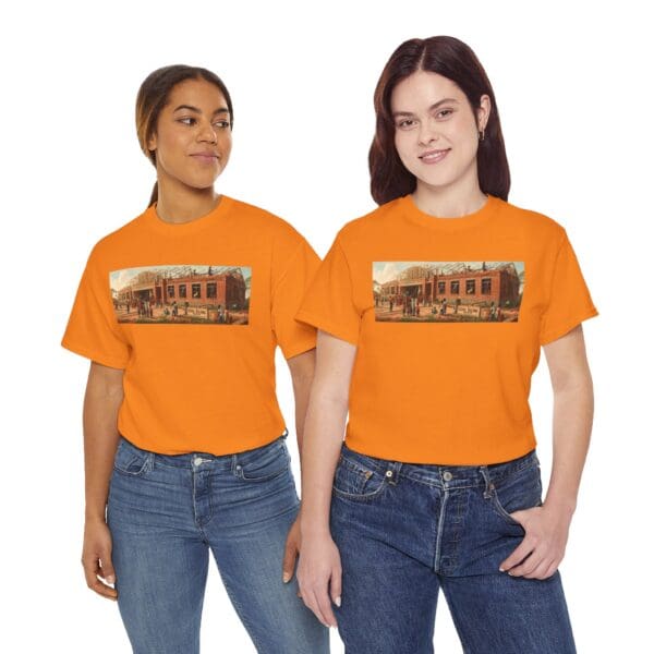 Artistic Unisex Heavy Cotton Tee - Vintage Scene Print "Where Walls Hold Wisdom and Dreams Take Flight." - Image 53