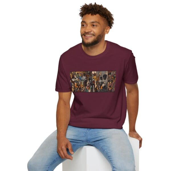 Artistic Unisex Softstyle T-Shirt - Vibrant Community Design "Wear the Movement. Live the Story." - Image 30