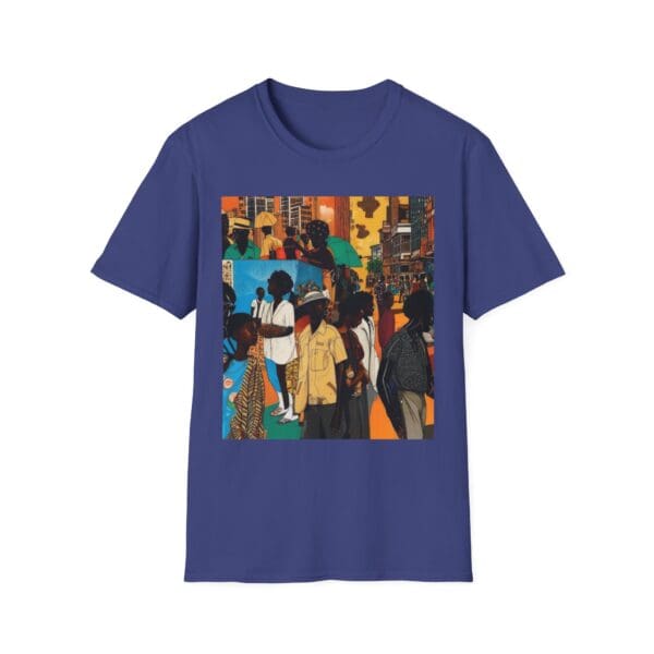 Cultural Vibes Unisex Softstyle T-Shirt - Art Inspired Design The Pulse of the City, The Strength of the Diaspora - Image 81