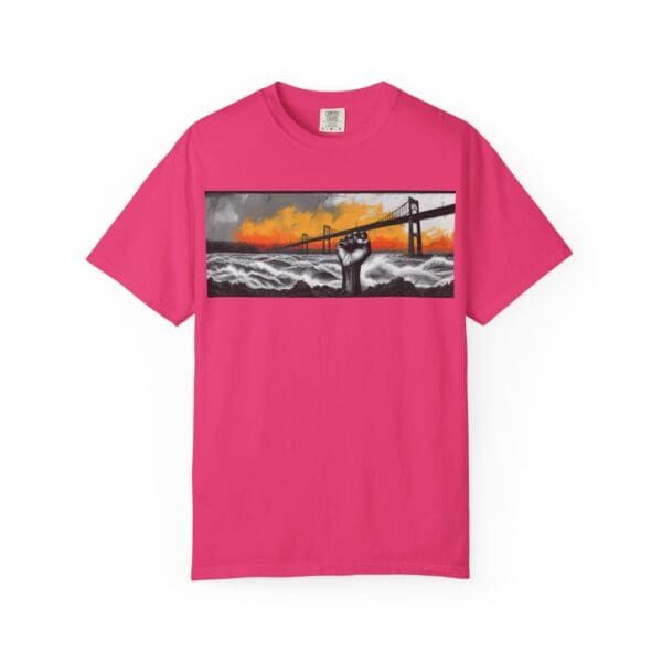 Empowerment Garment-Dyed Unisex T-Shirt - Bold Fist Design Defiant in the Storm, Rising in Strength - Image 144