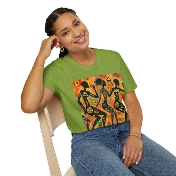 Artistic Dance Unisex Softstyle T-Shirt - Vibrant Culture Print "Symbols of the Past. Strength for the Future." - Image 53