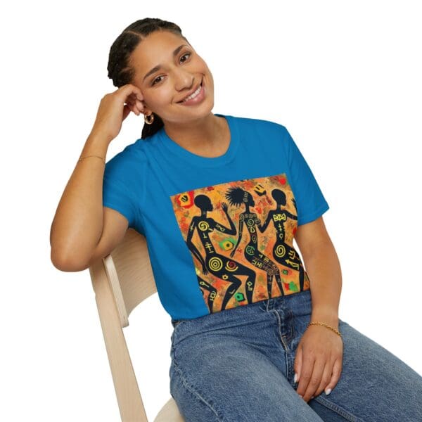 Artistic Dance Unisex Softstyle T-Shirt - Vibrant Culture Print "Symbols of the Past. Strength for the Future." - Image 85