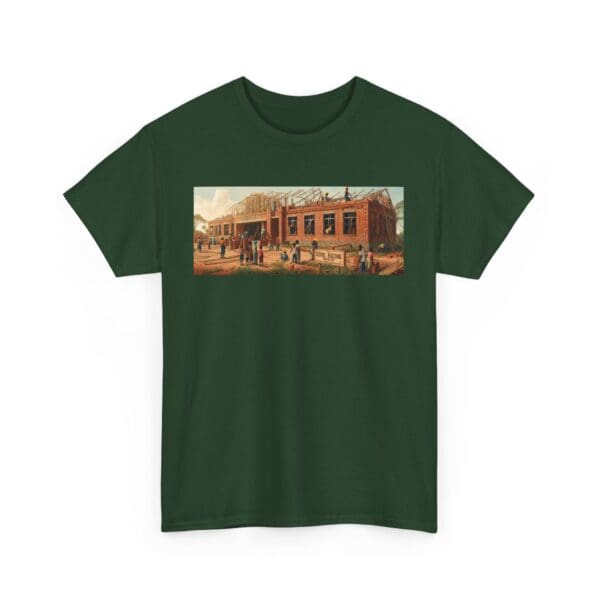 Artistic Unisex Heavy Cotton Tee - Vintage Scene Print "Where Walls Hold Wisdom and Dreams Take Flight." - Image 77